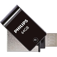 Philips USB-Flashlaufwerk mit Zweifach-Stecker 64GB, USB-A 2.0/USB 2.0 Micro-B