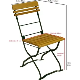 DEGAMO München Biergartenstuhl 40 x 57,5 x 85 cm grün/braun klappbar 2 St.