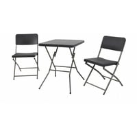 Bistroset 1 Tisch 2 Stühle Rattan Balkonset Bistro Set Klappbar Gartenmöbel HDPE