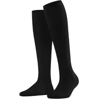 Falke Damen Kniestrümpfe Family KH nachhaltige biologische Baumwolle lang einfarbig 1 Paar, Schwarz (Black 3009) neu - umweltfreundlich, 35-38