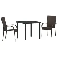 VidaXL 5-teiliges Garten-Esszimmerset Braun aus Poly-Rattan