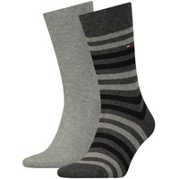 Tommy Hilfiger Herren Socken, Vorteilspack - Duo Stripe Sock, Strümpfe Grau 43-46