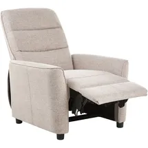 Beliani Fernsehsessel SANDE Polyester 76 x 102 x 83 cm Beige mit Fußstütze