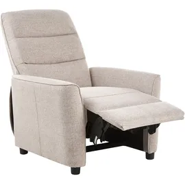 Beliani Fernsehsessel SANDE Polyester 76 x 102 x 83 cm Beige mit Fußstütze