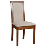 MOEBLO Stuhl TORMO 4 (Esszimmerstuhl Polsterstühle, Holzstühle, Esszimmerstühle, Nuss + Beige (Neve 13), Massivholz), (BxHxT): 46x97x41cm