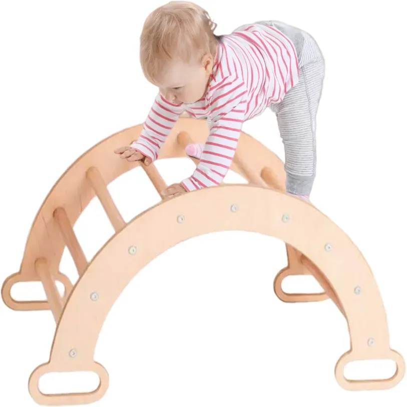 Kletterbogen | Holz | Natur | 89x52x45,5cm | Montessori | Kinder | Spielzeug