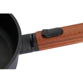 WOLL "ECO Logic QXR" Flach- /Bratpfanne, Ø 28 cm, mit abnehmbarem Holzstiel (-FREE) - Induktionsgeeignet
