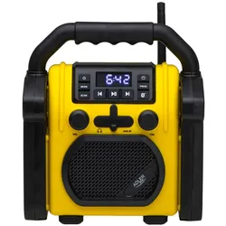 Adler AD 1911 Baustellenradio mit Bluetooth AUX wasserdicht gelb schwarz