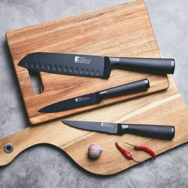 BERGNER | Edelstahl-Santokumesser 17,5 cm) Black Blade BG)