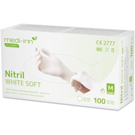 Medi-Inn Nitril white Soft Einmalhandschuhe puderfrei S 10 x 100 Stück)