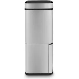 Les Collectors Sensormülleimer Gebürsteter Edelstahl N°1012, Fassungsvermögen 69L, 3 Fächer (47+11+11L), Automatische obere Öffnung, Infrarot-Erkennungssystem, Leise Schließung, Design