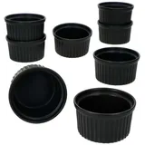 Mambocat 8er Set Muffin Schälchen Schwarz 180 ml