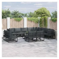 vidaXL Garten-Lounge-Set 13-tlg. schwarz