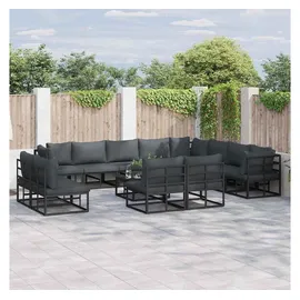 vidaXL Garten-Lounge-Set 13-tlg. schwarz