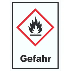 HB-Druck Schild Entzündbare Stoffe Gefahr Flamme hochkant A4 (210x297mm)