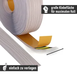 Lemodo Weichsockelleiste esche-grau, 25m Rolle,