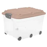 Rotho Aufbewahrungsbox Roller 6 mit Rollen und Deckel 57 L meadow rose