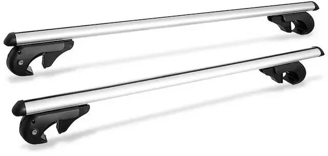 Universelle Aluminium-Querträger für Dachträger mit Schließmechanismus, 120 cm, 90 kg, Chrom