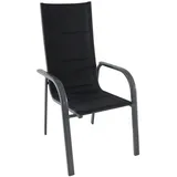 Greemotion Grenada Stapelstuhl 59,5 x 68 x 111,5 cm grau/schwarz