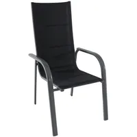 Greemotion Grenada Stapelstuhl 59,5 x 68 x 111,5 cm grau/schwarz