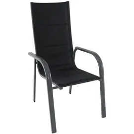 Greemotion Grenada Stapelstuhl 59,5 x 68 x 111,5 cm grau/schwarz