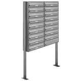 AL Briefkastensysteme Standbriefkasten 17 Fach Silber