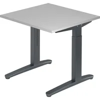 Hammerbacher Schreibtisch C-Fuß 80x80cm Grau / Graphit