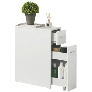 [en.casa] Badezimmerschrank Kauhajoki 61x20x45cm Weiß