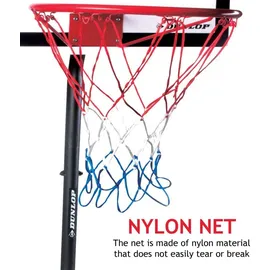 Dunlop Basketballkorb Set – Basketball Korb Höhenverstellbar: 165 - 205 cm – Basketballkörbe mit Basketballständer, Ball und Pumpe – Basketballkorb Outdoor mit Füllbarer Fussstand - Schwarz