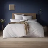 Estella Mako-Satin Uni Bettwäsche Valetta 200x220 cm + 2x 80x80 cm | weiss - weiß