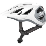 ABUS Urban-I 3.0 ACE - sportlicher Fahrradhelm mit LED-Rücklicht, verlängertem Schirm und Magnetverschluss - für Damen und Herren - Weiß,
