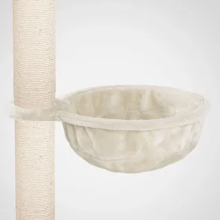 Happy Pet HAPPYPET Universal XL Liegemulde für Kratzbaum Ø 40cm, Große Schlafmulde, Stabiler Metallrahmen, 440g Plüsch, Ersatz-Liegemulde belastbar bis 15kg, Creme Creme
