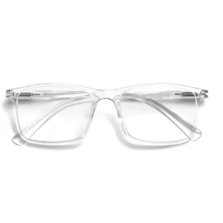 OPULIZE INK Lesebrille für Damen und Herren, großer rechteckiger Rahmen mit Federscharnieren & kratzfest, transparent, +2 (1 Stück)