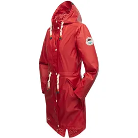 Navahoo Damen Übergangsjacke Regenmantel wasserdicht lang mit Kapuze Tropical Stormoo Red Gr. XS - XS