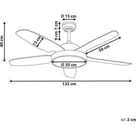 Beliani Deckenventilator mit Licht GOSHAABA