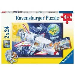 RAVENSBURGER 05665 Kinderpuzzle Reise durch den Weltraum 2 x 24 Teile