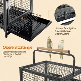 Yaheetech Vogelkäfig Reisevogelkäfig 2 Sitzstangen 0 x 0 x 0 cm schwarz