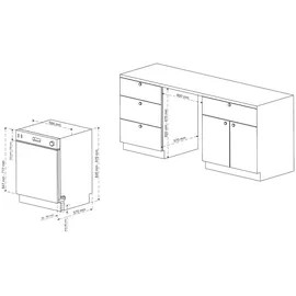 Telefunken GET6012DI Einbau-Geschirrspüler (teilintegrierbar, 598 mm breit, Edelstahl)