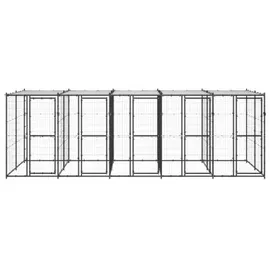 vidaXL Outdoor-Hundezwinger Stahl mit Dach 12,1 m2