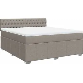 vidaXL Boxspringbett mit Matratze Taupe 180x200 cm Stoff