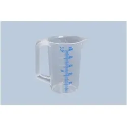 Hünersdorff Messkanne 500 ml, PP, 2 Skalen geschlossener Griff, transparent