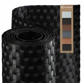 Kadax Sichtschutzmatte 100 x 100 cm Schwarz Rattan