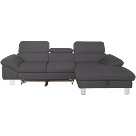 Cotta Ecksofa Driver, mit Kopfteilverstellung, wahlweise mit Bettfunktion grau