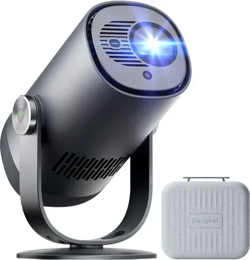 Dangbei Freedo Tragbarer Projektor 1080P, GTV mit lizenziertem Netflix, 2,5 Stunden Akkulaufzeit, 450 ISO-Lumen, 180-Zoll-Display, Dolby Audio, DLP Mini-Projektor mit WLAN und Bluetooth, HDR10