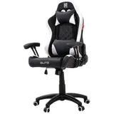 Elite Gaming-Stuhl für Kinder PULSE, ergonomisch, bis 120kg, verstellbare Höhe, Wippmechanik, Kissen (Schwarz/Weiß)