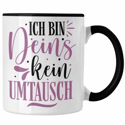 Trendation Tasse Trendation – Tasse für Freund Geschenk mit Sprüchen Valentinstag Kaffeetasse Spruch Ich Bin Deins schwarz