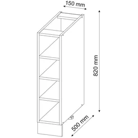 Vicco Fame-Line Midischrank 15 x 82 cm Weiß