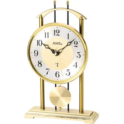 Pendeltischuhr AMS, gold (goldfarben, silberfarben), Tischuhren, Quarzuhr, Funkuhr, Wohnzimmer, Schlafzimmer, Arbeitszimmer, Büro