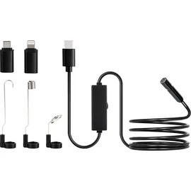 Vevor Endoskopkamera mit Licht, 1920P HD-Endoskop für Android & iOS, Inspektionskamera mit 8 LED-Leuchten & 3 m langem Kabel, 2-facher Zoom