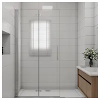 Duschparadies Dusch-Falttür 195cm Walkin Scharniertür Falttür Duschabtrennung Duschtür, 100x195 cm, Easyclean Sicherheitsglas, beidseitig montierbar 100 cm x 195 cm